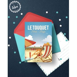 Carte postale "Détente au Touquet"