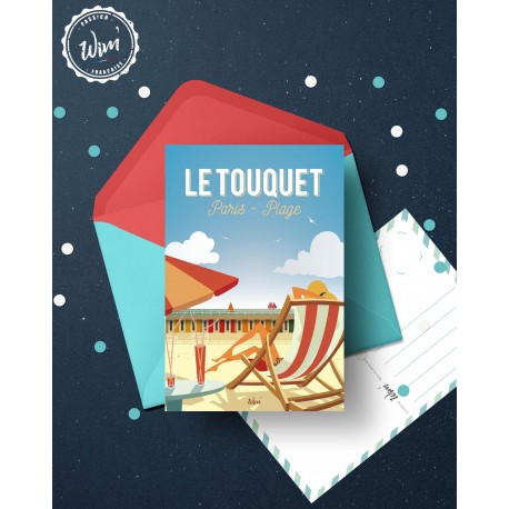 Carte postale "Détente au Touquet"