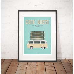 Affiche "Sur la route des plages"