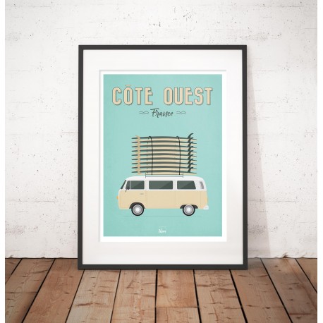 Affiche "Sur la route des plages"