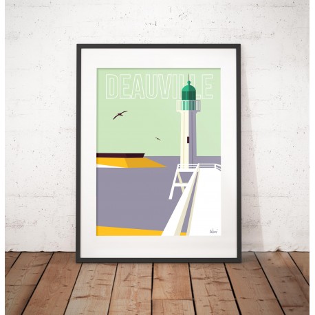 Affiche "Le phare de Deauville"