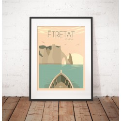 Affiche Etretat "Balade sur la mer"
